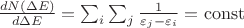 $\frac{d N(\Delta E)}{d \Delta E} = \sum_{i} \sum_{j}  \frac{1}{\varepsilon_j - \varepsilon_i} = \operatorname{const}$