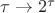 $\tau\to 2^{\tau}$