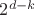 $2^{d-k}$