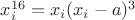 $x_i^{16}=x_i(x_i-a)^3$
