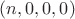 $(n,0,0,0)$ $(n,0,0,0)$