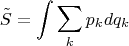 $$\[\tilde S = \int {\sum\limits_k {{p_k}d{q_k}} } \]$$