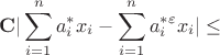 \[\mathbf{C}|\sum_{i=1}^{n}a^{*}_{i}x_{i}-\sum_{i=1}^{n}a^{*\varepsilon}_{i}x_{i}|
\leq \]
