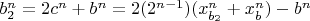 $b_2^n=2c^n+b^n=2(2^{n-1})(x_{b_2}^n+x_b^n)-b^n$