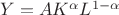 $Y = AK^{\alpha}L^{1-\alpha}$