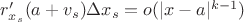 $r'_{x_s}(a+v_s)\Delta x_s=o(|x-a|^{k-1})$