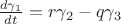 $\frac{d\gamma_1}{dt}=r \gamma_2-q \gamma_3$