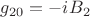 ${g_{20}} = {{-iB}_2}$