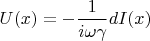 $U(x) = - \dfrac{1}{i \omega \gamma} d I(x)$