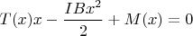 $T(x)x-\dfrac {IBx^2}2+M(x)=0$