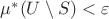 $\mu^*(U\setminus S)<\varepsilon$