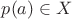 $p(a)\in X$