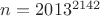 $n=2013^{2142}$