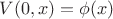 $V(0, x) = \phi(x)$