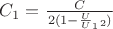 $C_1=\frac C_2 (1-\frac U U_1_2)$