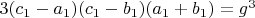 $3(c_1-a_1)(c_1-b_1)(a_1+b_1)=g^3$