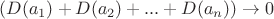 $( D(a_1)+D(a_2)+...+D(a_n) )\rightarrow 0$
