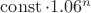$\operatorname{const}\cdot1.06^n$