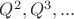 $Q^2, Q^3, ...$