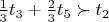 $  \frac{1}{3} t_{3} +  \frac{2}{3}  t_{5}  \succ  t_{2}  $