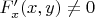$F'_x(x,y)\neq 0$