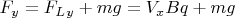$F_y=F_L_y+mg=V_xBq+mg$