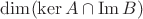 $\dim(\ker A\cap\operatorname{Im}B)$