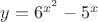 $y=6^{x^2}-5^x$