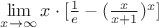 $\lim\limits_{x\to\infty} {x\cdot[\frac{1}{e}-(\frac{x}{x+1})^x]}$