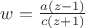 $w = \frac{a(z - 1)}{c(z + 1)}$