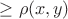 $\geq\rho(x,y)$