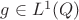 $g\in L^1(Q)$