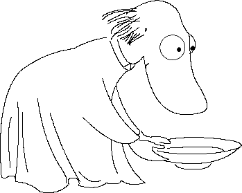 $$
\begin{picture}(600,400)
 
 

 
 %============= HEAD ====================
 
\put(25,105){ %head 
\qbezier(142,176)(167,195)(182,180) %backhead
\qbezier(182,180)(185,176)(186,171) %tophead
\qbezier(192,160)(188,165)(186,171) %brow
\qbezier(193,150)(193,158)(192,160) %brow
\qbezier(193,150)(193,130)(199,120) %forehead
\qbezier(199,120)(212,100)(203,97) %nose
\qbezier(156,142)(163,85)(203,97) %jaw
\qbezier(156,142)(143,125)(135,155) %neck
\qbezier(160,136)(157,135)(158,132) %Smile
\qbezier(157,164)(160,164)(157,162) %ear
\qbezier(157,164)(158,164)(157,162) %ear
}

\put(0,100){ %hair 11
\qbezier(148,179)(155,185)(175,185)
\qbezier(152,175)(170,185)(175,183)
\qbezier(148,176)(155,185)(175,183)
\qbezier(152,173)(165,180)(170,178)
\qbezier(155,165)(155,175)(178,175)
\qbezier(155,160)(155,165)(178,178)
\qbezier(160,174)(168,176)(175,180)
\qbezier(160,170)(168,176)(173,177)
}
\put(-2,85){ %hair 2
\qbezier(160,180)(170,183)(172,187)
\qbezier(162,178)(171,181)(173,185)
\qbezier(164,176)(170,178)(179,185)
\qbezier(166,175)(171,178)(174,182)
\qbezier(168,174)(170,175)(173,181)
\qbezier(170,172)(171,173)(175,181)
\qbezier(172,171)(170,172)(177,180)
\qbezier(170,172)(171,173)(180,180)
\qbezier(172,171)(170,172)(183,179)
}


%==================  EYES ======================



\put(201,254){ %Reyeball
\circle{18}
}
\put(201,254.2){ %Reyeball
\circle{18}
}

\put(206,252){ %Riris
\circle*{3}
}
\put(206.3,252.5){ %Riris
\circle*{3}
}


\put(22,101){ %Leyeball
\qbezier(200,158)(198,163)(196,163)
\qbezier(200,158)(202,152)(196,148)
}



\put(217,254){ %Liris
\circle*{3}
}
\put(216.7,253.2){ %Liris
\circle*{3}
}

%================= BODY ================



\put(42,125){  %body
\qbezier(113,85)(115,102)(127,111) %chest
\qbezier(117,98)(122,76)(136,62) %Lforearm
\qbezier(90,73)(122,41)(136,57) %;
\qbezier(122,51)(125,33)(140,20) %Dress
\qbezier(139,20)(128,17)(121,22) %podol;
\qbezier(121,22)(120,18)(109,20) %podol;
\qbezier(109,20)(101,14)(87,18) %podol;
\qbezier(87,18)(88,23)(84,24) %podol;
\qbezier(84,24)(77,25)(79,19) %podol;
\qbezier(79,19)(70,10)(56,13) %podol;
\qbezier(56,13)(47,21)(36,21) %podol;
\qbezier(36,21)(37,28)(30,25) %podol;
\qbezier(30,25)(27,23)(25,25) %podol;

\qbezier(25,25)(20,88)(40,110) %butt
\qbezier(40,110)(59,125)(83,128) %back
\qbezier(83,128)(95,135)(109,137) %shoulder
}

\put(29,109){ %lapel         
\qbezier(125,150)(138,115)(146,133) %;
\qbezier(141,127)(144,135)(136,129) %;
}


%======================  DRESSFOLDS  ============================

\put(41,60){
\qbezier(105,87)(98,83)(88,94) %;
}

\put(46,123){
\qbezier(50,90)(54,58)(68,35) %;
\qbezier(68,35)(74,27)(73,22) %;
}
\put(40,143){
\qbezier(66,58)(75,28)(90,3) %;
\qbezier(115,36)(115,19)(120,10) %;
}

\put(43,137){
\qbezier(32,61)(28,54)(31,20) %;
\qbezier(37,73)(39,47)(35,10) %;
\qbezier(41,65)(40,37)(45,17) %; 
}

%================================================================

\put(33,124){   %Rhand
\qbezier(115,105)(123,75)(145,58) %;
\qbezier(136,52)(145,35)(168,40) %;
\qbezier(168,40)(152,46)(155,50) %;
\qbezier(155,50)(167,47)(164,51) %;
\qbezier(164,51)(158,52)(158,52) %;
\qbezier(158,52)(154,55)(149,55) %;
\qbezier(149,55)(144,55)(144,56) %;
}

\put(38,122){ %Lhand
\qbezier(140,65)(140,62)(138,62) %;
\qbezier(141,65)(143,60)(149,60) %;
\qbezier(149,60)(155,61)(161,59) %;
\qbezier(156,56)(170,52)(161,59) %;
}


\put(32,124){ %plate
\qbezier(168,49)(210,52)(213,47) %;
\qbezier(174,36)(176,32)(189,32) %;
\qbezier(189,32)(202,32)(203,37) %;
\qbezier(226,50)(207,31)(165,39) %;
\qbezier(168,56)(190,60)(220,55) %;
\qbezier(205,45)(240,50)(220,55) %;
\qbezier(205,45)(175,43)(160,47) %;
}



\end{picture}
$$