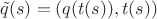 $\tilde q(s)=(q(t(s)),t(s))$