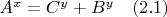 $A^x=C^y+B^y\quad (2.1)$