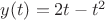 $y(t) = 2t-t^2$