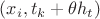 $(x_{i},t_{k}+\theta h_{t})$