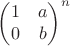 $$\begin{pmatrix}1&a\\0&b\end{pmatrix}^n$$