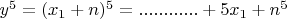 $y^5=(x_1+n)^5=............+5x_1+n^5$