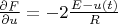 $\frac{\partial F}{\partial u}= -2 \frac {E-u(t)}{R} $