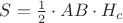 $S = \frac12 \cdot AB \cdot H_c$