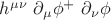 $h^{\mu\nu}~ \partial_\mu \phi^+ ~ \partial_\nu \phi$