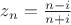 $z_n=\frac{n-i}{n+i}$