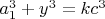 $a_1^3+y^3=kc^3$