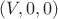 $(V,0,0)$