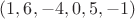 $(1,6,-4,0,5,-1)$