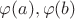 $\varphi(a),\varphi(b)$