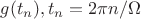 $g(t_n), t_n = 2\pi n/\Omega$