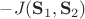 $-J(\mathbf S_1, \mathbf S_2)$