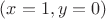 $(x=1, y=0)$